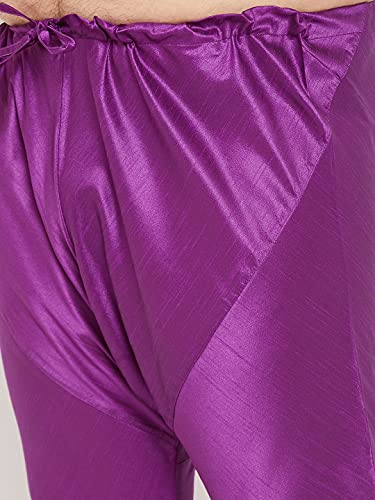 Image of VASTRAMAY Men's Silk Blend Solid Regular Kurta Pyjama Set