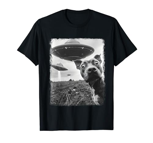 Staffordshire Bull Terrier Dog UFO Selfie extraterrestre Maglietta