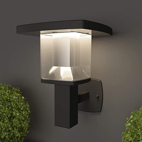 NBHANYUAN Lighting LED Outdoor Wall Light Fixtures Exterior Wall Sconce Stainless Steel Black Finish Weatherproof 3000K Warm Light Front Door Porch Light 110V 1000LM (A+)