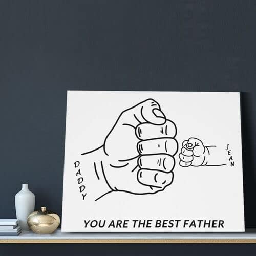 Miniatura 2 de Fadace Lienzo personalizado para el Día del Padre con tus fotos, imagen y texto, lienzo personalizado con nombre para parejas, mamá, 8 x 10 pulgadas