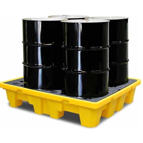 Plateforme modulaire empilable de rétention des déversements avec Orifice de Drainage, palettes Anti-déversement pour seaux de Peinture et Stockage Industriel (72 x 72 x 16 cm)