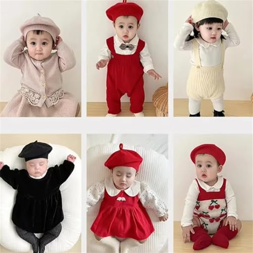 Baby Beret Hat Infant Toddler Knit Beanie Cap Fall Winter Warm Girls Boys French Arcylic Hat for 0-4 Years4
