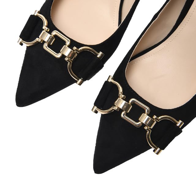 Image of Women's Closed Toe High Heels Dress Pointed Toe Wedding Pump Shoes Prom Bridal Work Office Pumps for Women
