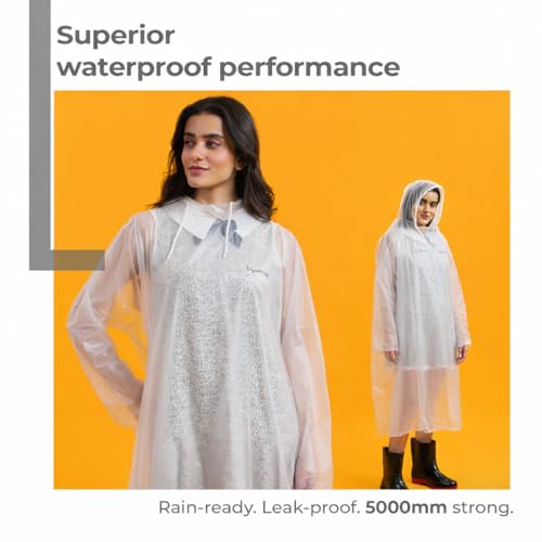 Image of Lifelong Waterproof Unisex Rain Coat Hooded Full Sleeves Outdoor Men, Women, Boys & Girls Rainwear Poncho Raincoat for Camping, Hiking & Travelling (1Pc)