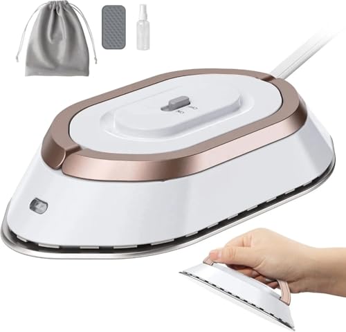 Plancha de viaje para ropa,con doble voltaje,100v-220v,con bolsa de transporte,sin vapor.Plancha pequeña con suela de ceramica
