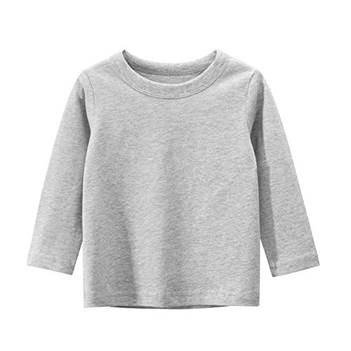 Girl Boy Long Sleeve T-Shirts - 3 Pieces Unisex Casual Solid Tee Shirt Crew Neck Cotton Tshirt Top2