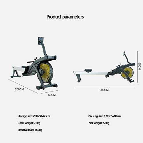 Image of Rowing Machine Foldable Resistance Adjustable Indoor Multi Functional Sports and Advanced Driving Belt System Super Smooth Slideway