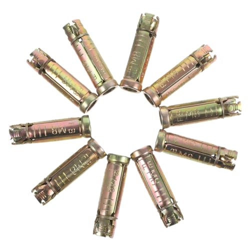 NAMOARLY 10pcs Concrete Wall Anchor Bolts x 50mm Knurled Steel Expansion Anchors Easy to Install for Construction