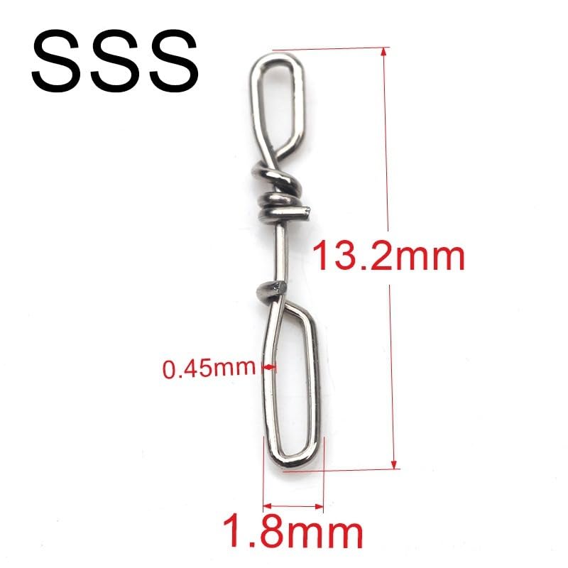 Conectores rápidos para pesca de acero inoxidable 90 pcs miniatura 2
