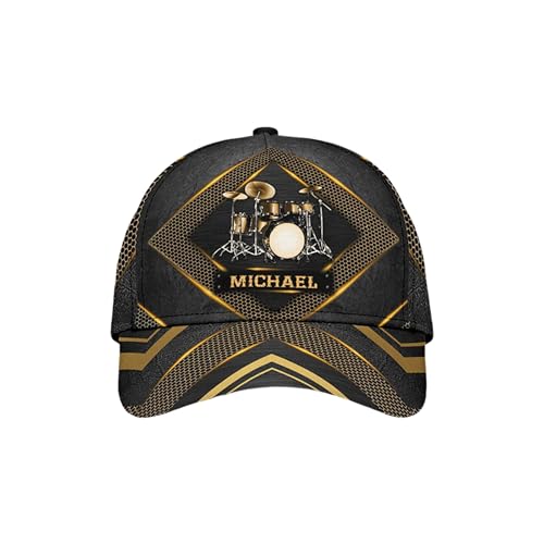 Gorra De Trabajo Tocando Batería con Estilo con Instrumentos Musicales Casual Baseball Cap Secado Rápido Gorra Trucker para Hip Hop Golf Verano