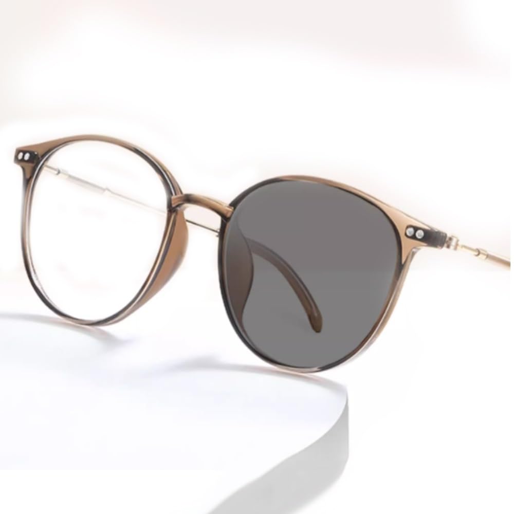 NILZA Lesesonnenbrille Lesebrille Multifokale Sonnenbrille Intelligenter Zoom Lesehilfe Progressiv Sonnenleser Computerbrille 2.5 (Color : Brown, Size : 1.50x)
