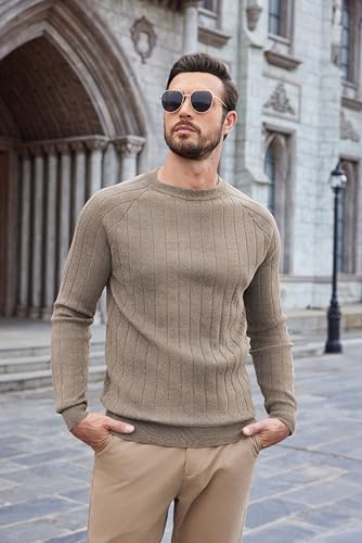 Coofandy Mens Cable Knit Sweaters Long Sleeve Holiday Sweater Casual Sweaters For Men Fashion Winter Sweater Brown thumb #1