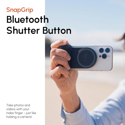 Image of ShiftCam SnapGrip Essential - Magnetic Phone Camera Grip with Wireless Shutter Button & Tabletop Dock - Compatible with iPhone & Android (Stone)