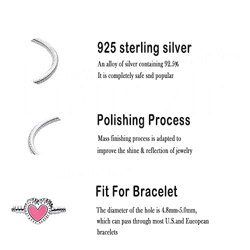 Happystar 925 Sterling Silver Fashion Women Pendant Bracelet, Withclassic Charm Buckle Charm Bracelets For Fits Any Pandora Charm, Gifts For Teen Girls Women, 6.7 Inches/17 Cm #TOP4