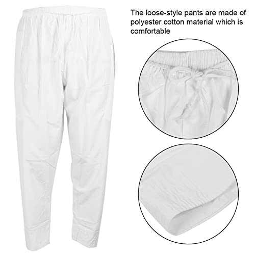 Men's Muslim Pants Polyester Cotton Loose Style with Waist Elastic Band Afghan Trousers Clothes2