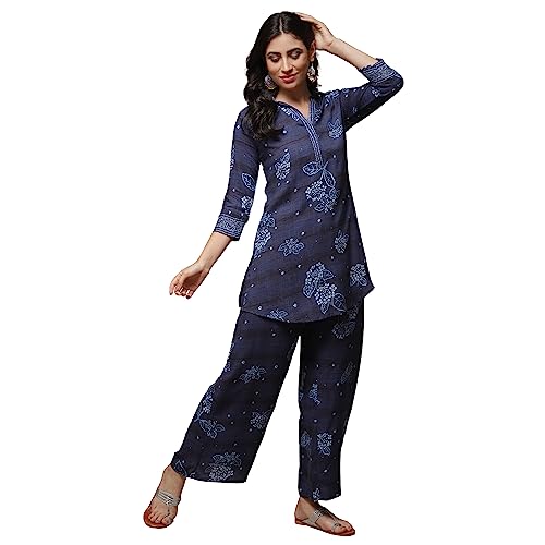 Image of BIBA Women's High Rise Nylon Liva Casual Style Straight Pant