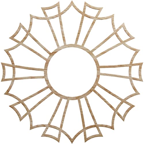 Image of Ekena Millwork 28 inchOD x 9 7 /8 inchID x 3 /8 inchT Augustus Wood Fretwork Pierced Ceiling Medallion, Red Oak