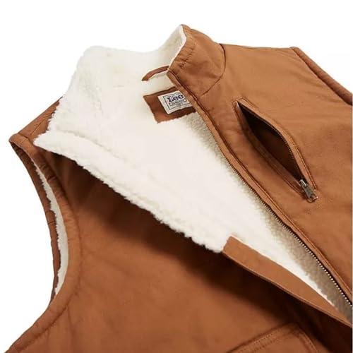 Image of Lee MEN'S SHERPA LINED WORKWEAR CANVAS VEST (US, Alpha, XX-Large, Regular, Regular, Tobacco)