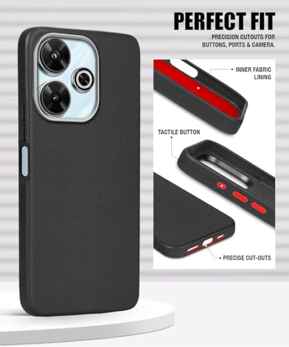 Image of WOW IMAGINE Back Cover for Mi Redmi 13 5G | Poco M6 Plus 5G | Ultra Slim Flexible Non-Slip Grip | Inner Fabric | Metal Camera Ring & Lightweight Soft Silicone Mobile Case - Black