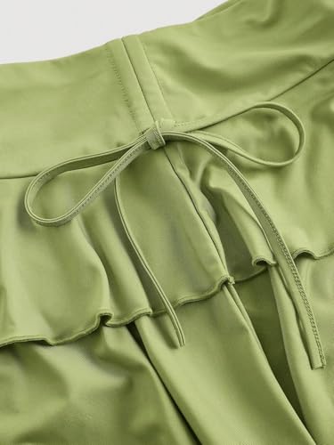 Women's Basic Mini Skirt Drawstring Waist Pleated Waist Cake Skirt4