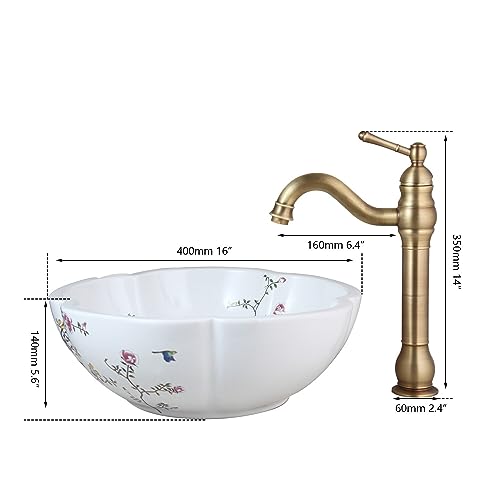 Ensemble lavabo céramique pour une salle de bain rétro - 3