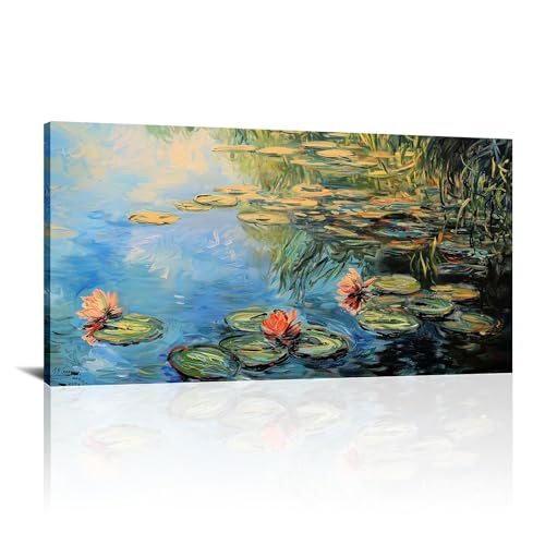Fleurs giclée et décoration d'intérieur : tableau nénuphars grand format
