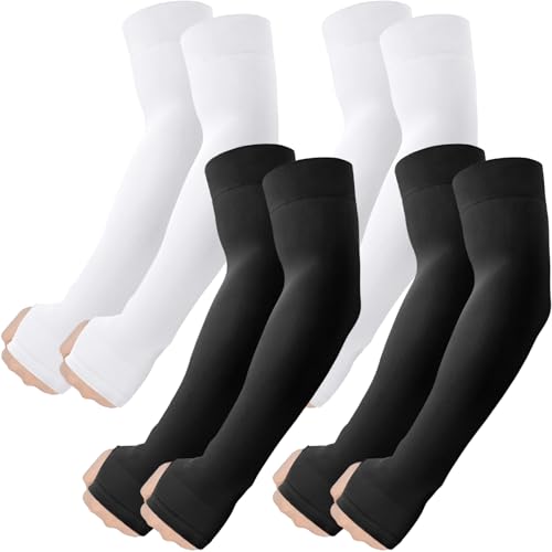 Image of ROXUN Arm Sleeves with Thumb Hole, Cooling UV Sun Protection Compression Tattoo Cover Up for Men /Women