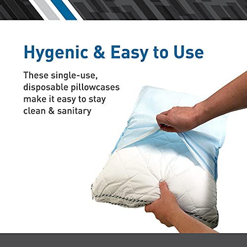 BodyMed® Disposable Pillowcases (Tissue/Poly) – Disposable Pillow Cases – Medical Paper Pillowcases – Case of 100 – 21" x 30" – Blue