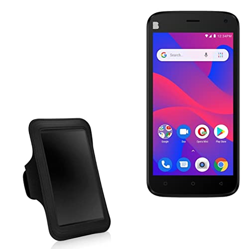 BoxWave Case Compatible with BLU C5 (2019) - Sports Armband, Adjustable Armband for Workout and Running for BLU C5 (2019) - Jet Black
