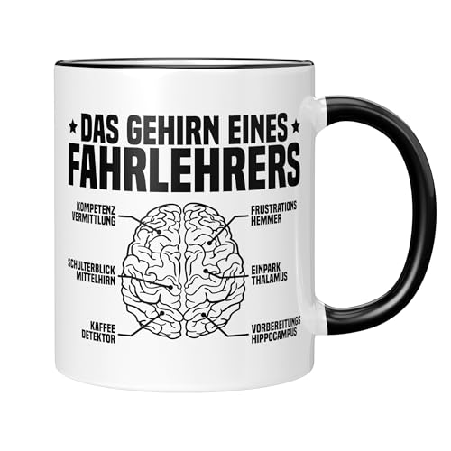 CupHaven&reg; Fahrlehrer Tasse Das Gehirn eines Fahrlehrers Fahrlehrerin Fahrschullehrer Fahrschule Dankesch&ouml;n Bestandene Pr&uuml;fung Abschiedsgeschenk Kaffeetasse Kaffeebecher Becher Geschenk Geschenkidee
