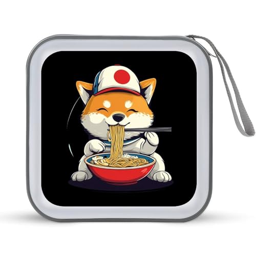 Shiba Dog Japanese Ramen CD Case Portable DVD Holder Storage Organizer for Home Travel