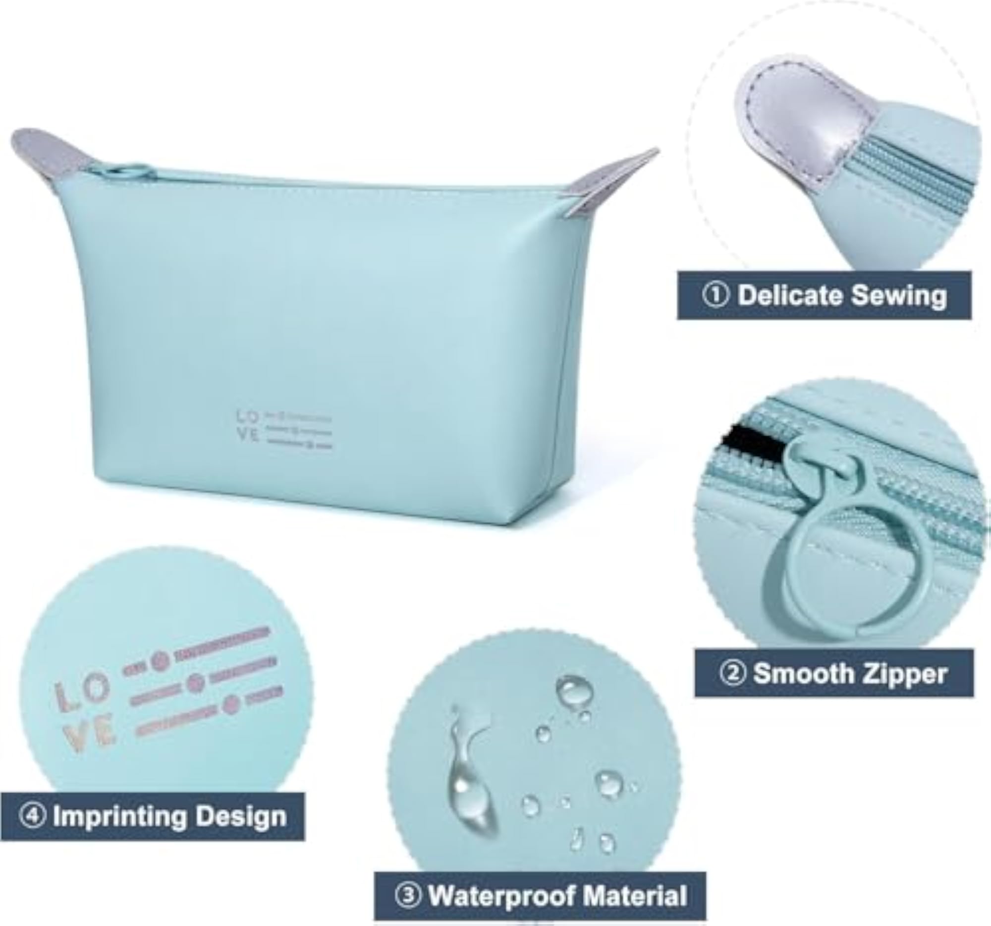 Triangle Makeup Bag for Women, Waterproof Travel Pouch