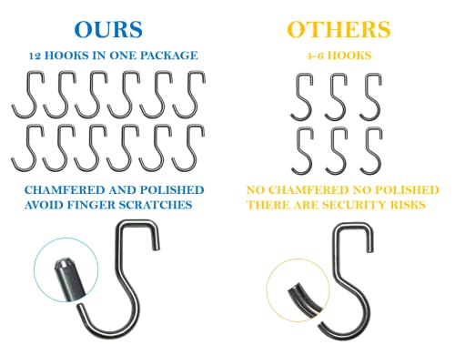 Yiiyiin HU-XI-21 18 Inch Magnetic Knife Holder For Wall Mount-Magnetic Knife Strips With 12 Hook-304 Stainless Steel Wall Magnetic Knife Bar Rack-Knife Block-Knife Rack-Utensil Hanger-Kitchen Utensil Holder thumb #2