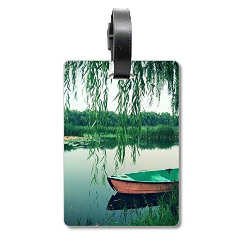 Étiquette bagage voyage motif feuille de saule pour vos vacances