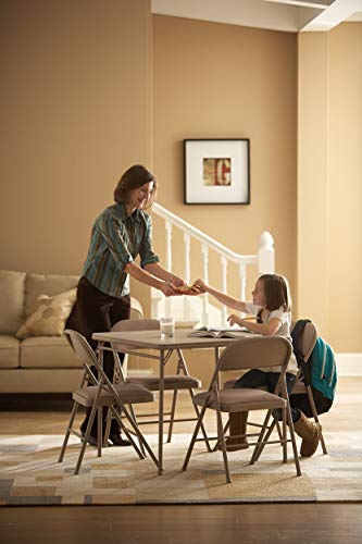 Coscoproducts 14696Ant1E Vinyl Top Folding Table, 1-Pack, Antique Linen #TOP5