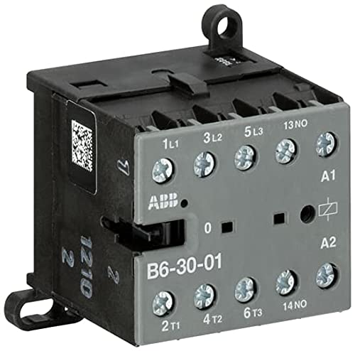 B6-30-01-01, ABB, contacteur compact 3 pôles, 1 contact auxiliaire et bornes à vis