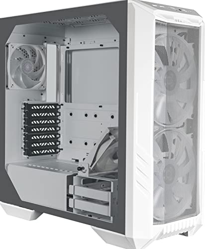 Cooler Master HAF 500 weißes PC-Gehäuse – Midi-Tower mit 2 vorinstallierte 200mm ARGB-Lüfter, drehbarer 120mm GPU-Lüfter… – Ansicht 1