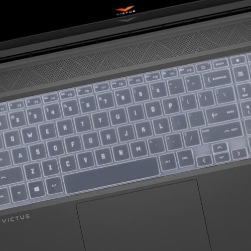 Image of Oaky Keyboard Cover for 2024 2023 HP Victus 15.6 inch FHD Gaming Laptop 15-FA , 15-FB Series & HP Victus 16.1 inch Waterproof Dust-Proof Ultra Thin Keyboard Skin Protector - Silicon Clear