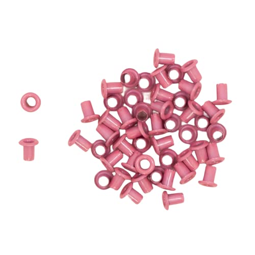 Craftelier - Pack de 50 Ojales Mini Ideales para Tarjetería, Scrapbooking y Manualidades | Válidos para Diversos Materiales | Tamaño Aprox. Diámetro Interior 3 mm y Exterior 5 mm - Color Rosa
