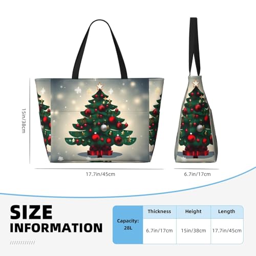 Christmas Gift Tree Large Capacity Beach Travel Bag, Foldable Beach Bag with Zipper, Great for Grocery Bag Pool Gym Travel Shopping4