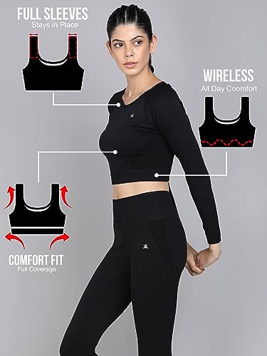 Image of Kobo Medium Impact Slip on Everyday Sports Bra for Women - Lightly-Padded, Non-Wired & High Coverage | Lined Cups with Removable Inserts (Imported)