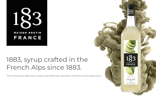 Image of 1883 Lime Syrup for Drinks, Made in France, 1 Liter Glass Bottle