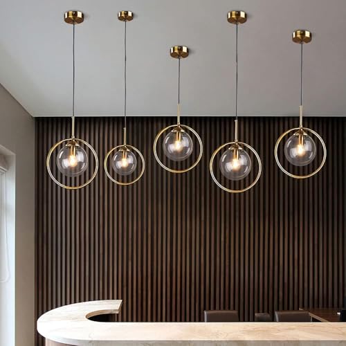 Lampe à suspension E27 lustre en verre sphérique salon