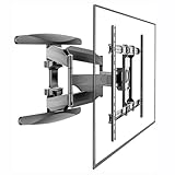 BAZIK Suporte Articulado de Parede para TV, Ajustável com Movimento Completo, Adequado para TVs Planas e Curvas de 32 a 80 Polegadas (VESA 600 x 400 Max), Suporta até 60kg, Instalação Fácil – Preto