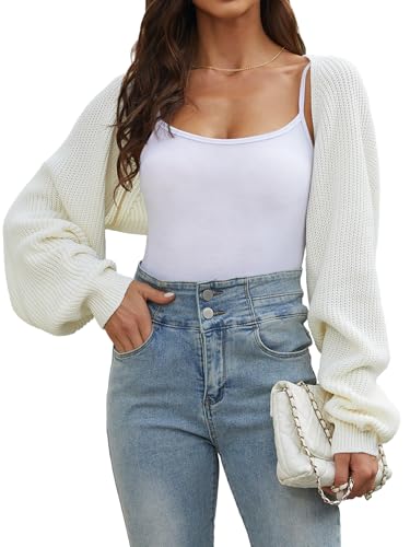 ZUGJAM Women's Cropped Cardigan Bolero Shrug Sweater 2025