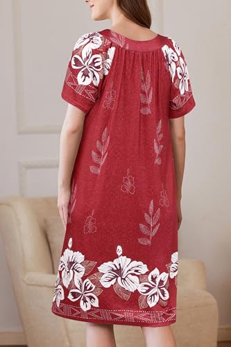 Image of Ekouaer Women Robe Zipper Front Mumu Duster Robes Zip Up Housecoat Soft Sleepwear with Pockets