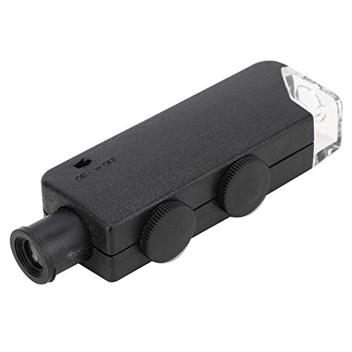 Walfront Microscope de Poche, 60-100X Réglable LED Éclairé Microscopes Poche Loupe Portable Loupe pour Observation, Mini Microscope Portable avec Zoom pour Enfants,...