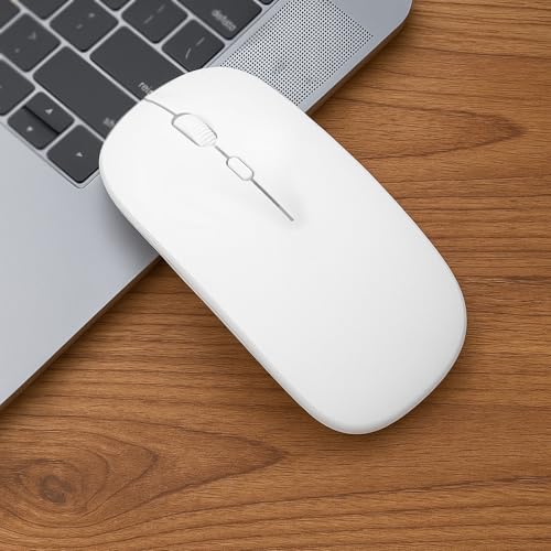 Wireless Mous - Bluetooth Silent Mouse with Colorful Box Packaging, Slim Mice for Laptop/PC/Tablet, White