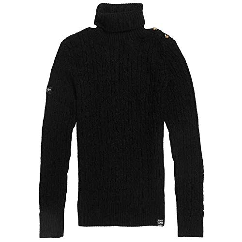 Preisvergleich Produktbild Superdry - Croyde Kabel Rollkragenpullover, Schwarz - Schwarz, 10