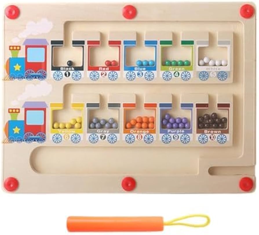 Amazon.co.jp: 磁気色と数字の迷路 知育玩具 木製マグネット色分け Amazon.co.jp: 磁気色と数字の迷路 知育玩具 木製マグネット色分け